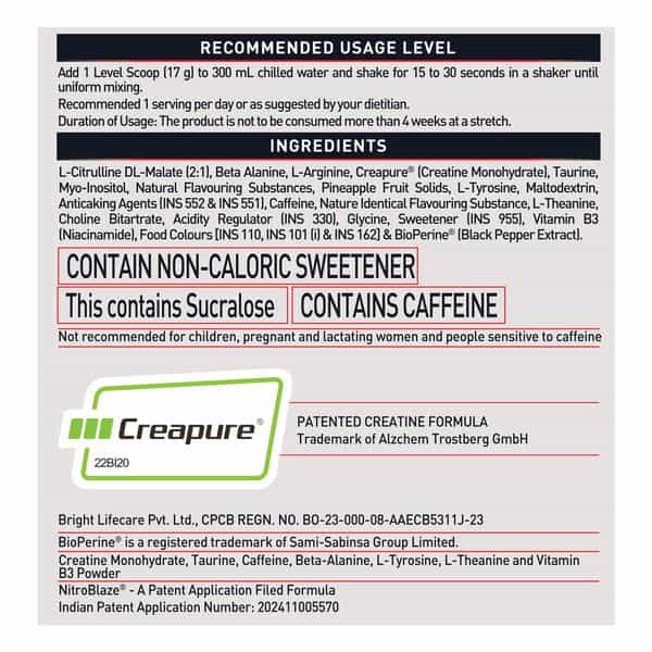 Muscleblaze Pre Workout Wrathx With Creapure Mango Mayhem | 510G