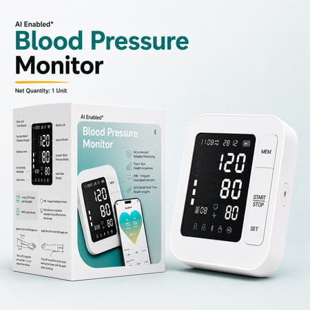 Pharmeasy Smart Connected Blood Pressure Monitor Obp-117 With Ai & Bt
