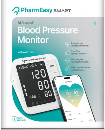 Pharmeasy Smart Connected Blood Pressure Monitor Obp-117 With Ai & Bt