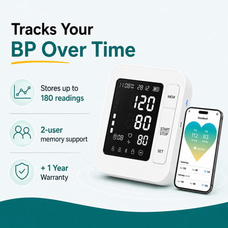 Pharmeasy Smart Connected Blood Pressure Monitor Obp-117 With Ai & Bt