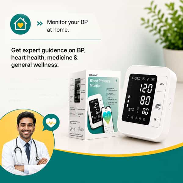 Pharmeasy Smart Connected | Obp-117 With Ai & Bt | Blood Pressure Monitor
