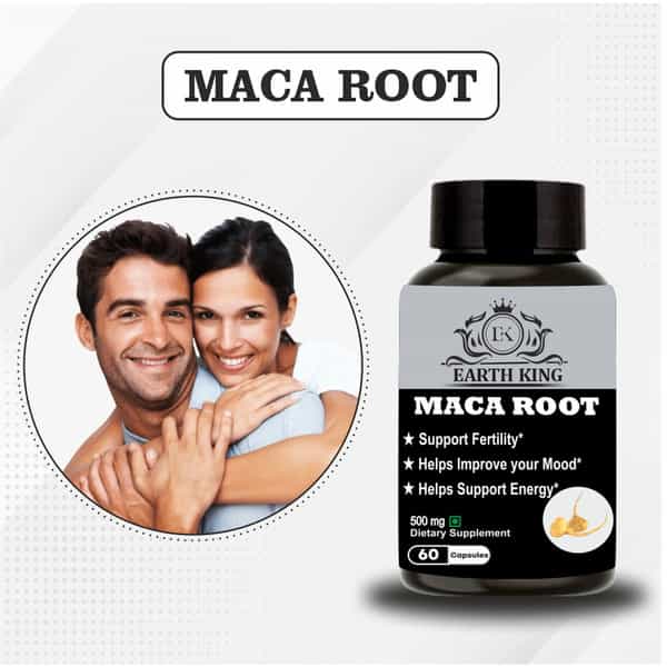 Earth King Maca Root Extract Dietary Supplement For Stamina & Libido Booster - 60 Capsules