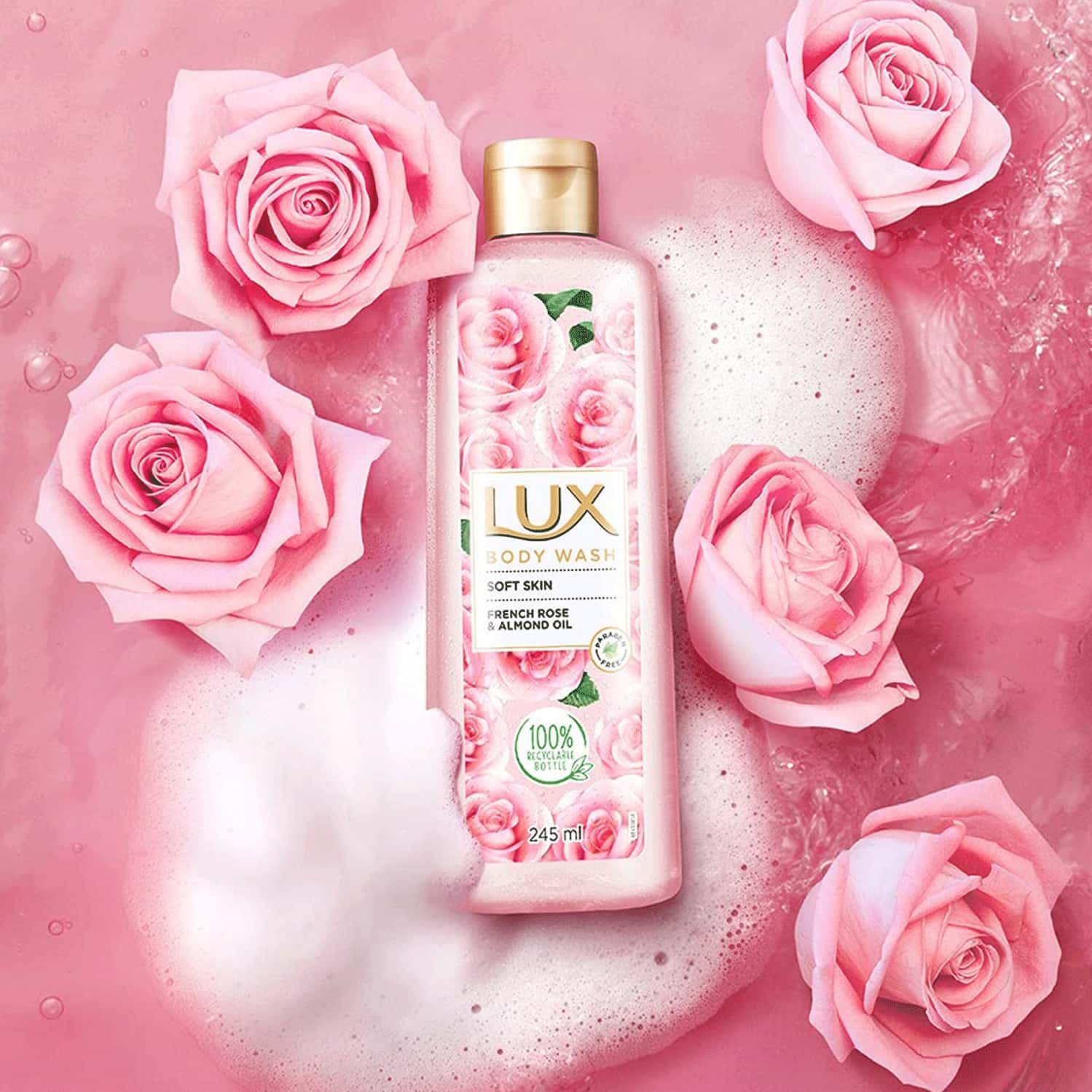 Buy LUX BODY WASH SOFT SKIN FRENCH ROSE & ALMOND OIL, BOTTLE OF 245ML