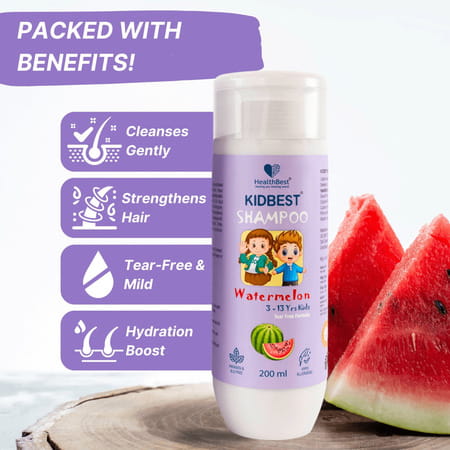 Healthbest Kidbest Tear-Free Shampoo For Kids Watermelon Flavor - 200ml