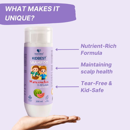 Healthbest Kidbest Tear-Free Shampoo For Kids Watermelon Flavor - 200ml