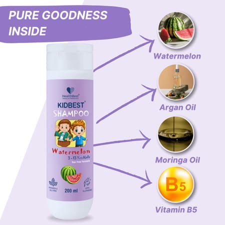 Healthbest Kidbest Tear-Free Shampoo For Kids Watermelon Flavor - 200ml