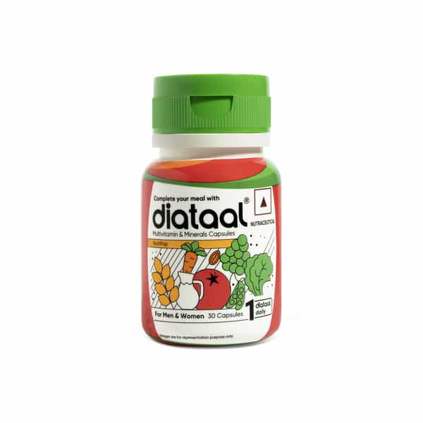 Diataal Multivitamin With Biotin+ B12+ Niacin+Zinc | For Hair+ Skin+ Immunity & Energy |30 Capsules