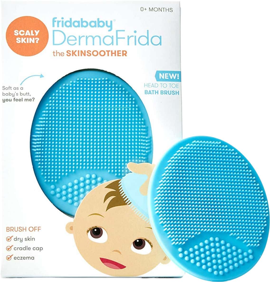 Frida Baby Dermafrida Skinsoother Bath Brush Baby Silicone Bath Brush 1 Count