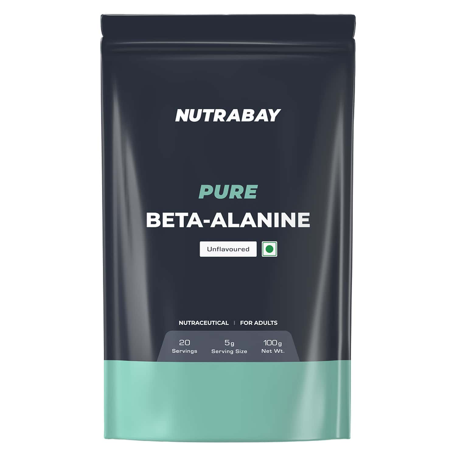 Nutrabay Pure 100% Beta Alanine Powder, Pre Workout Amino Acid Supplement|unisex - 100g, Unflavoured