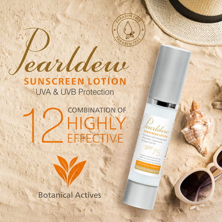 Pearldew Sunscreen Lotion Spf 75 | Uva Uvb Sun Protection For Men And Women | 50 Ml