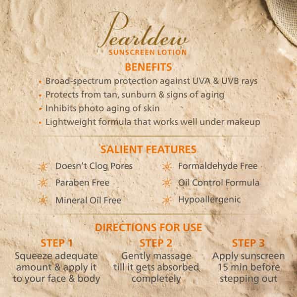 Pearldew Sunscreen Lotion Spf 75 | Uva Uvb Sun Protection For Men And Women | 50 Ml