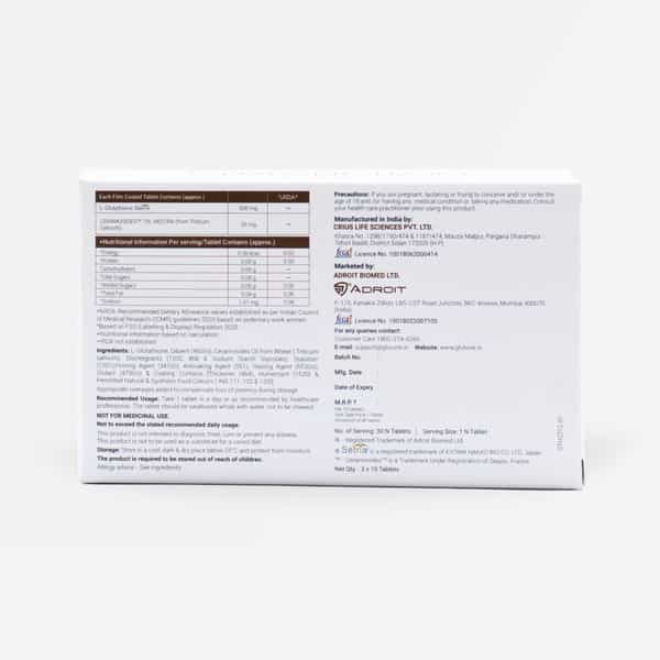 Glutone-Hydra | Setria Glutathione With Ceramosidesc|For Glowing Hydrated Skin | Pack Of 30 Tablets