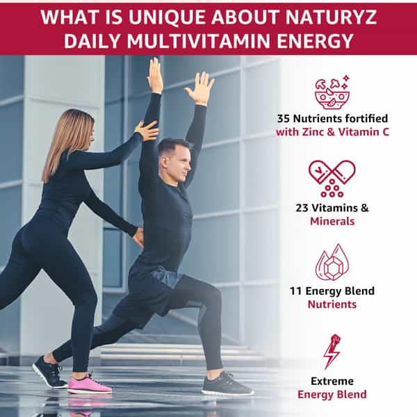 Naturyz Daily Multivitamin Extreme Energy With 35 Nutrients And 11 Energy Blend - 60 Tablets