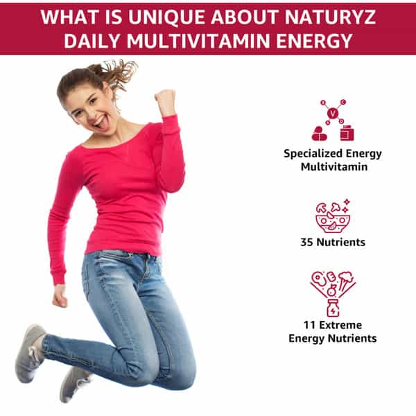 Naturyz Daily Multivitamin Extreme Energy With 35 Nutrients And 11 Energy Blend - 60 Tablets