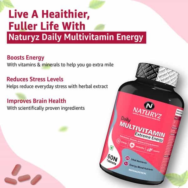 Naturyz Daily Multivitamin Extreme Energy With 35 Nutrients And 11 Energy Blend - 60 Tablets