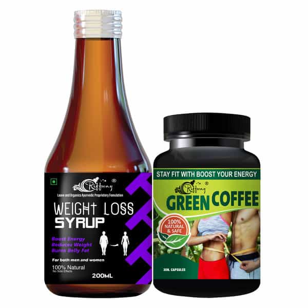 Weight Loss Syrup & Green Coffee Capsules - 100% Ayurvedic (200Ml+30Capsules)