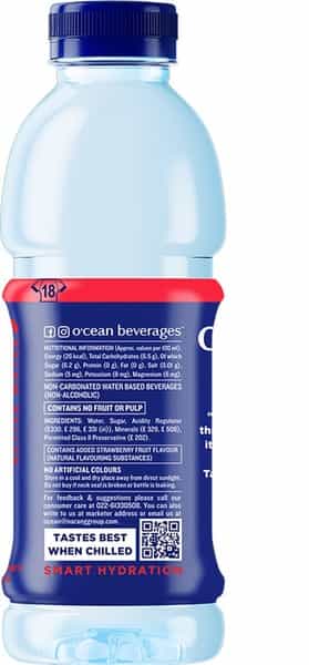 Ocean Strawberry Active Water  Bottle Of 500 Ml