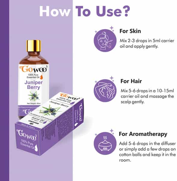 Go Woo 100% Pure Juniper Berry Oil Virgin & Undiluted 30 Ml
