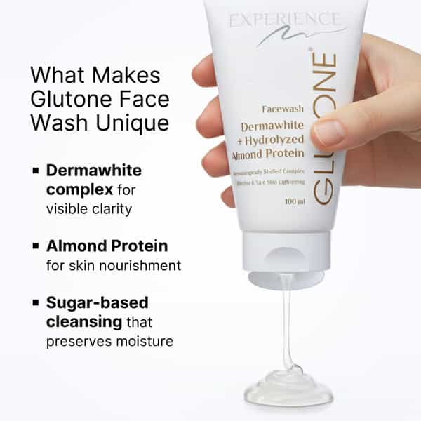 Glutone Face Wash With Dermawhite And Hydrolysed Almonds For Brighter & Radiant Skin Pack Of 6