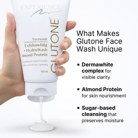 Glutone Face Wash With Dermawhite And Hydrolysed Almonds For Brighter & Radiant Skin Pack Of 6