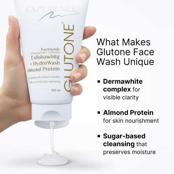 Glutone Face Wash With Dermawhite And Hydrolysed Almonds For Brighter & Radiant Skin Pack Of 6