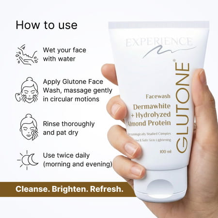 Glutone Face Wash With Dermawhite And Hydrolysed Almonds For Brighter & Radiant Skin Pack Of 6