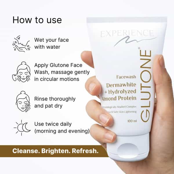 Glutone Face Wash With Dermawhite And Hydrolysed Almonds For Brighter & Radiant Skin Pack Of 6