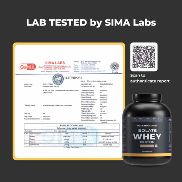 Nutrabay Gold 100% Whey Protein Isolate|26G Protein|Muscle Support & Recovery|Cold Coffee | 2 Kg
