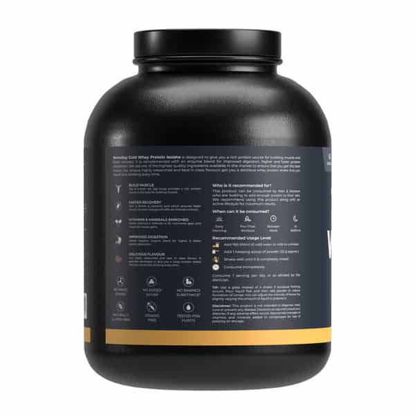 Nutrabay Gold 100% Whey Protein Isolate|26G Protein|Muscle Support & Recovery|Cold Coffee | 2 Kg