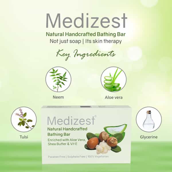 Medizest Bathing Bar 75 Gm | Neem & Tulsi | Ph Balanced (Pack Of 3)