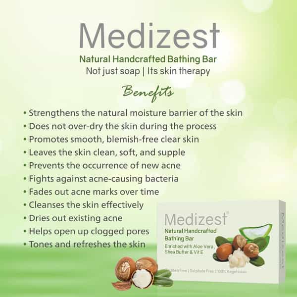 Medizest Bathing Bar 75 Gm | Neem & Tulsi | Ph Balanced (Pack Of 3)