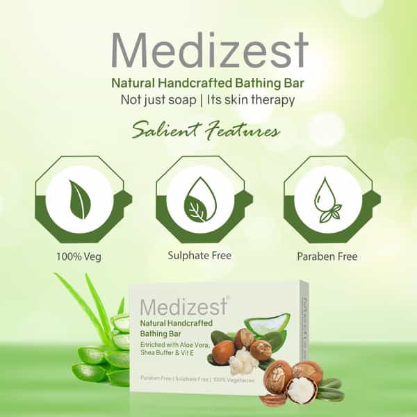 Medizest Bathing Bar 75 Gm | Neem & Tulsi | Ph Balanced (Pack Of 3)