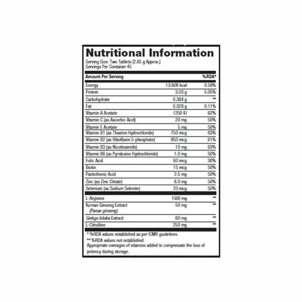 Gnc Men's Arginmax Vitality Tablets Bottle Of 90