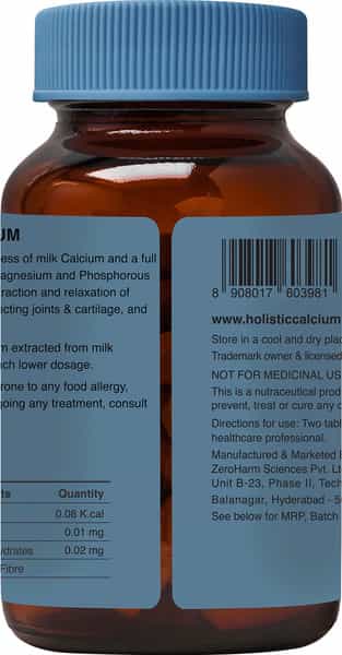 Zeroharm Holistic Calcium Tab Vitamin D3 K2-7-For Joint Support & Bone Strength