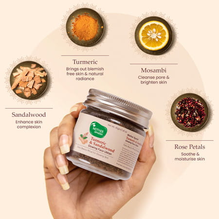 Mother Sparsh Turmeric And Sandalwood Glowing Face Ubtan Powder For Glow & Brightens Skin - 40gm