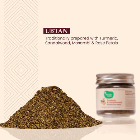 Mother Sparsh Turmeric And Sandalwood Glowing Face Ubtan Powder For Glow & Brightens Skin - 40gm