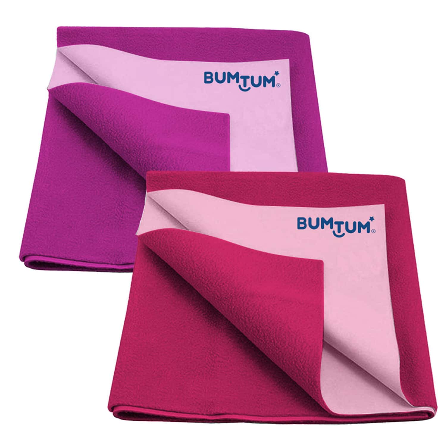 Bumtum Dry Sheet Leakproof Baby Bed Protector (Grape + Hot Pinklarge Size 100*140cm|Pack Of 2)