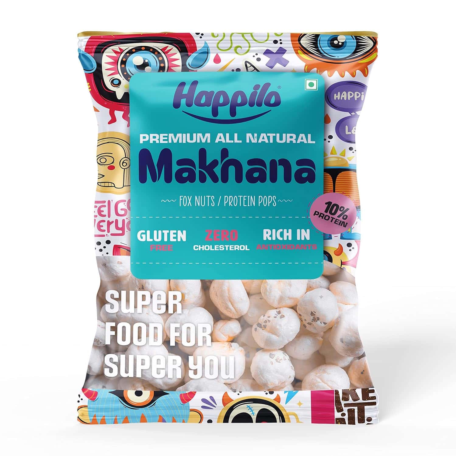Happilo Premium All Natural Fox Nuts (Phool Makhana) 200g Healthy Snack Low Calorie Gluten Free