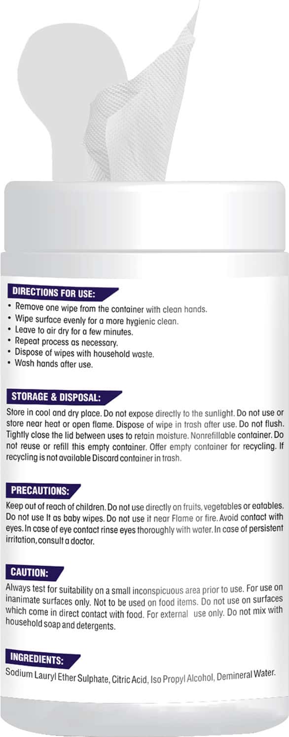 Buy CLENO DISINFECTANT GYM FITNESS EQUIPMENT & YOGA MAT WET WIPES 50