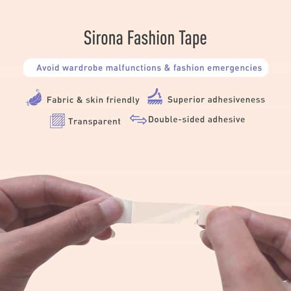 Sirona Women Fashion Tape Double Stick Strips - 36 Strips| Waterproof & Sweat Proof| Bra Tape Strips