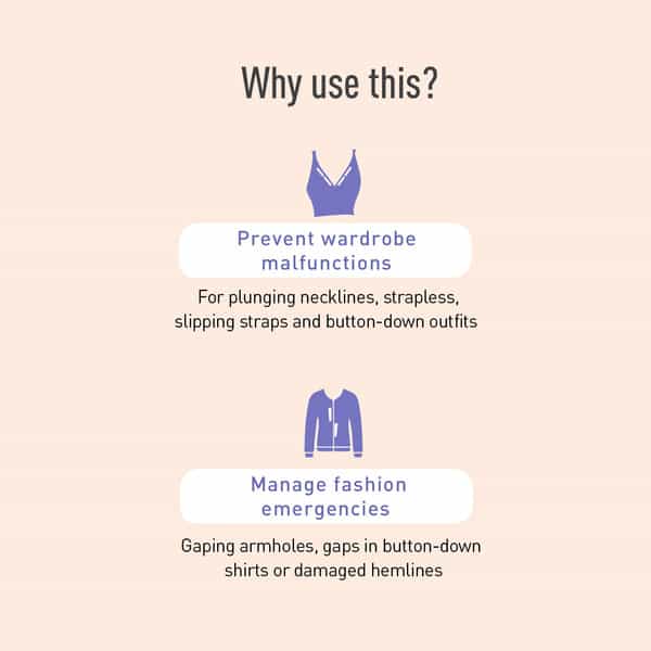 Sirona Women Fashion Tape Double Stick Strips - 36 Strips| Waterproof & Sweat Proof| Bra Tape Strips