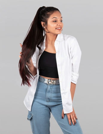 Streak Street Staright Burgundy Ponytail