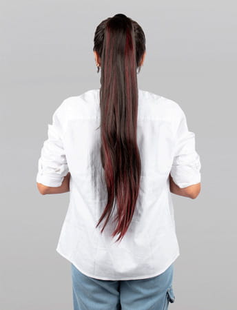 Streak Street Staright Burgundy Ponytail