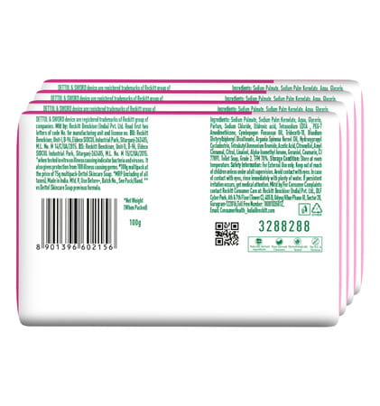 Dettol Skincare Moisturizing Beauty Bathing Soap | With Argan Oil | 100gm (Pack Of 4)
