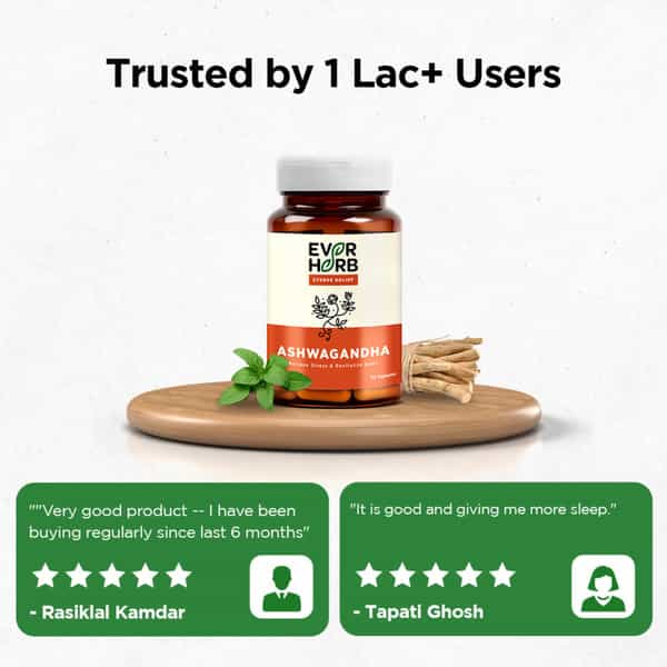 Everherb Ashwagandha - Immunity Booster - Anxiety & Stress - Bottle Of 90 Capsules (By Pharmeasy)