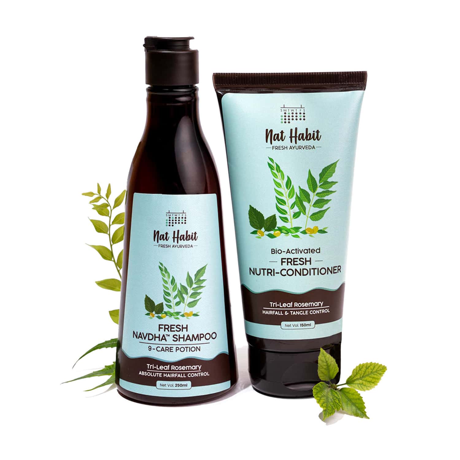 Nat Habit Trileaf Rosemary Shampoo & Conditioner Combo Herbal Shampoo 400 Ml
