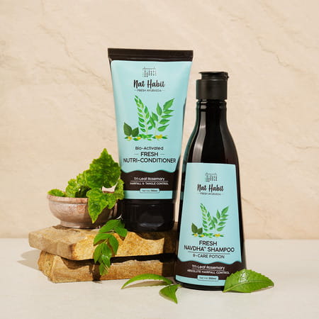 Nat Habit Trileaf Rosemary Shampoo & Conditioner Combo Herbal Shampoo 400 Ml