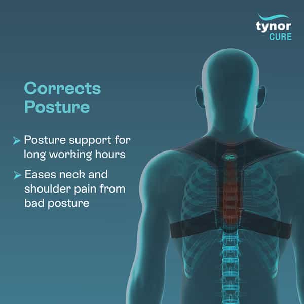 Tynor Posture Corrector Sleek Black Universal 1 Unit