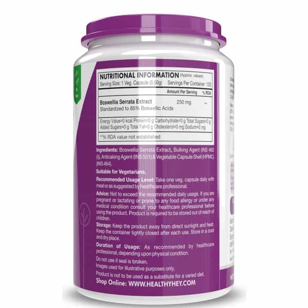 Healthyhey Nutrition Boswellia Serrata Extract - 120 Vegetable Capsules