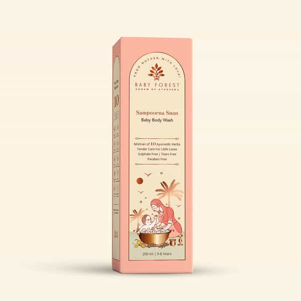 Baby Forest Holistic Baby Care Kit Baby Body Wash, Baby Shampoo, Cold Pressed Coconut Oil&Baby Wipes